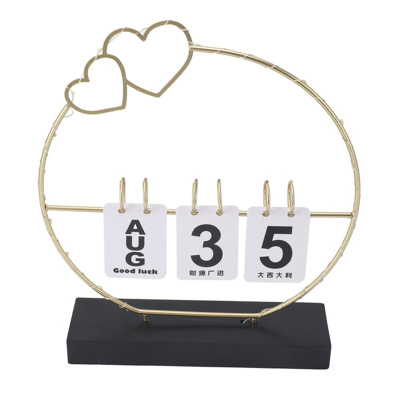 Perpetual Flip Calendar with LED Light Durable Construction Metal Art