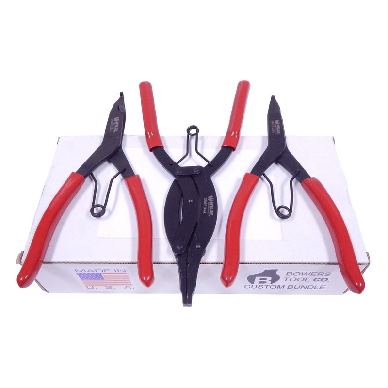 Wilde 3pc Lock Ring Pliers Set Compound Right Angle 90