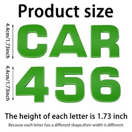 Lamoutor 43Pcs Large Size Car Emblem Letters Sticker DIY 3D Chrome Number Symbol Badge Decal（Green）
