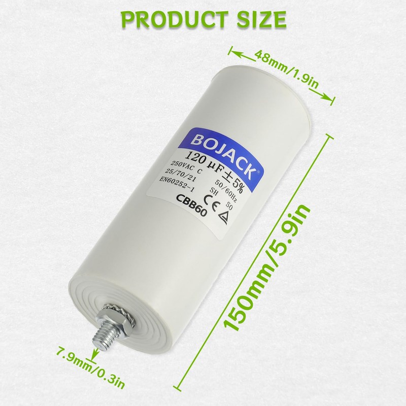 BOJACK CBB60 120 uF mfd ±5% 250v Volt 50/60Hz AC