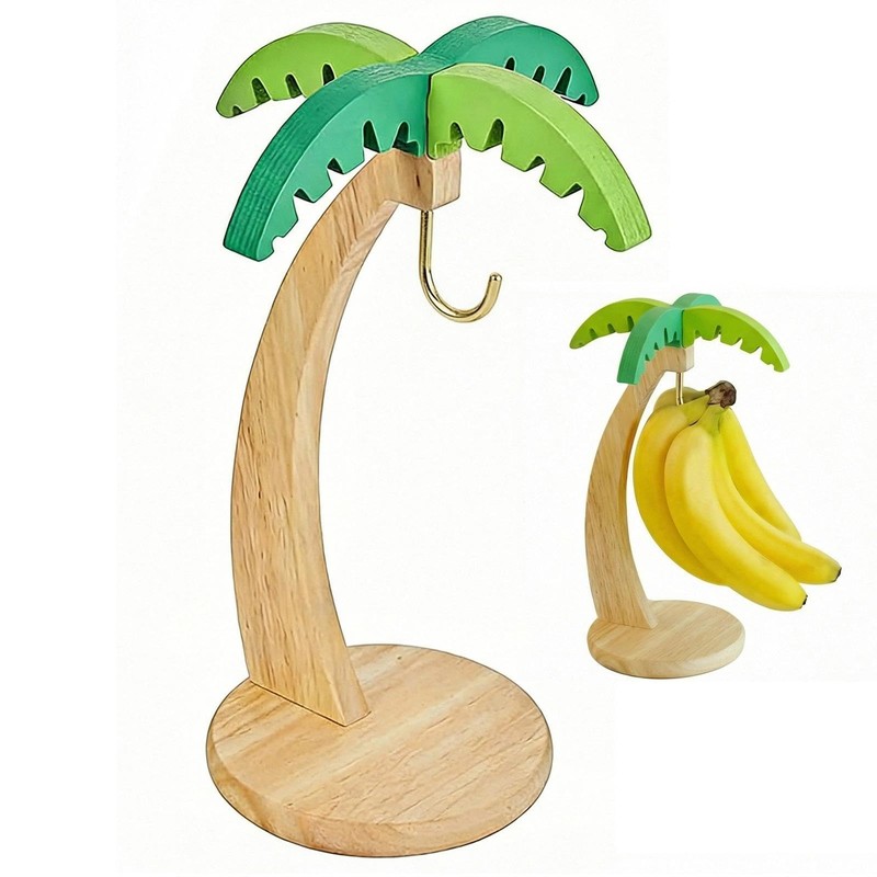 Porta Banana in Legno con Gancio per Banane, Porta Frutta