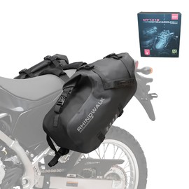 Rhinowalk Motorcycle Saddle Bags Waterproof Motorbike Panniers Tail Side Bag Motor Powersports Luggage for Most Motorcycles Adventure Travel Long Rides, 18L (9L*2), Black 1 Pair