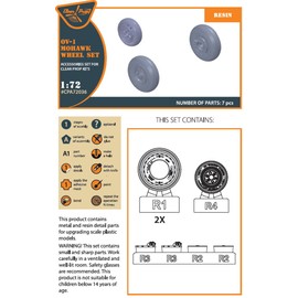 Clear Prop 1/72 OV-1A/B/C/D Mohawk Wheelset Parts for Plastic Models CPUA72036