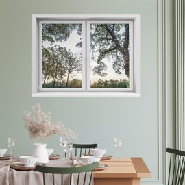 SIGNWIN Removable Wall Sticker/Wall Mural Window Lush Greenery and Sunlit Trees Scene Photography Realism Decorative Landscape Digital Art for Living Room, Bedroom, Office - 24"x32"