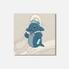 Unbranded Dolphin Sailor Mascot Animal 4'' X 4'' Square Wooden