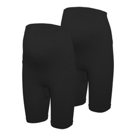 VERO MODA MATERNITY Women's Shorts (Pack of 2), Black/Pack: black.