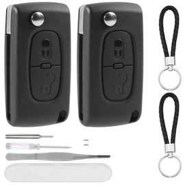DXiongW DXiongW 2 Stck Auto Schlssel Geh?use 2 Tasten CE0523 VA2 Kompatibel mit Peugeot 207 307 308 407 408 607 2BT und Citroen C3 C2 C4 C5 C6 C8 Xsara Ersatz Klappschlssel Fernbedienung Geh?use Zubeh?r