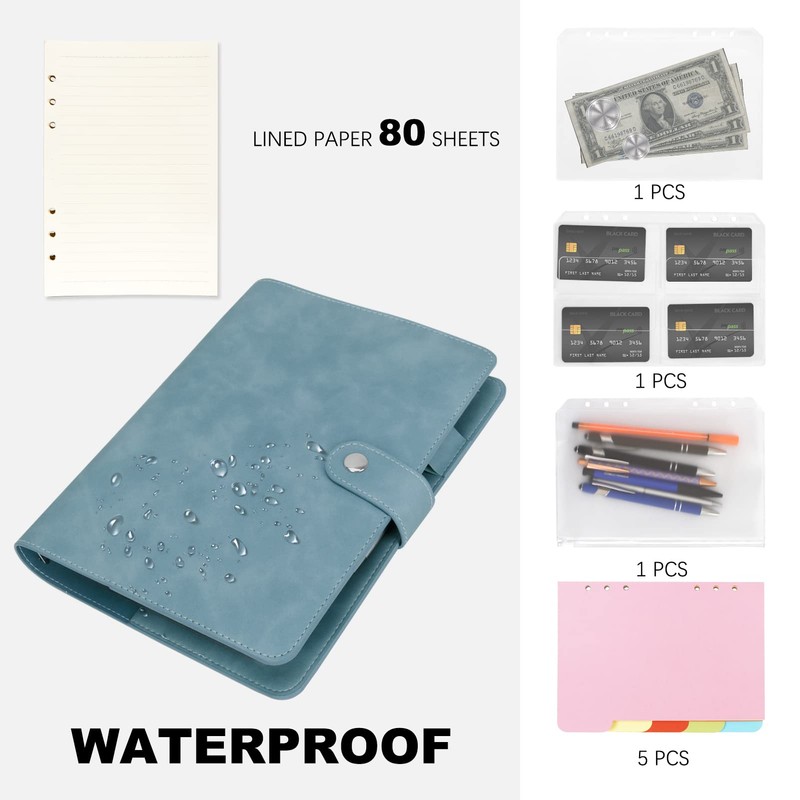 Skycase A5 Binder Notebook Folder Portfolio, 6 Holes Loose Leaf