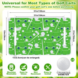 AceOrbit Microfiber Golf Cart Seat Cover with 3 Practice Golf Balls 51''x31'' Lightweight Seat Towel Cushions Blanket Towel Blanket Compatibale with Car EZGO Icon Accessories(Green,Classic Pattern)