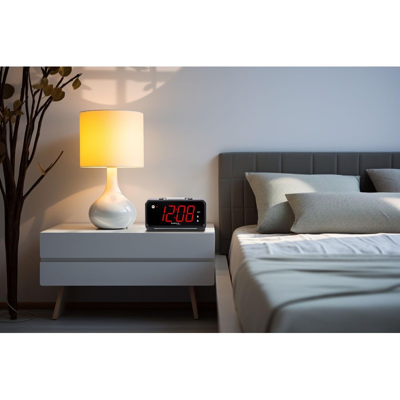 ZAPALA expert Alarm Clock for Bedroom, 2 Alarms Loud LED