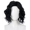 ESUNO Short Black Wavy Wig Men Black Curly Wig Middle