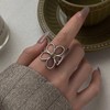 Inateannal Vintage Daisy Flower Rings Silver Adjustable Open Ring Large