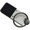 ZDX Key Ring Black and Chrome Leather Rectangular Keychain