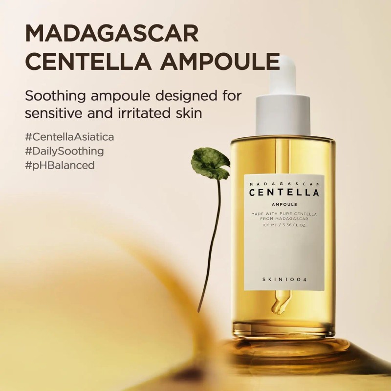 SKIN1004 Madagascar Centella Ampoule, Korean Face Serum for Hydrating &