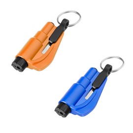 CYXZMYA 2 Stck Notfall-Schlsselanh?nger fr Autoflucht,Auto-Sicherheits-Schlsselanh?nger,Gurtschneider Notfallhammer,3 in 1 Sicherheitsgurtschneider und Fensterbrecher,Nothammer Rettungswerkzeug mit Pfeife
