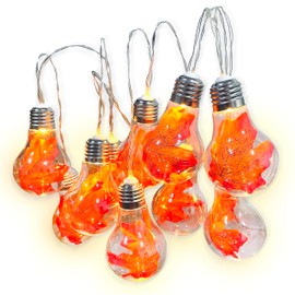 Fall Thanksgiving Decorations Fall Pumpkin Maple Leafed String Light, Fall Lights Battery Operated Indoor Home Outdoor Thanksgiving Decor (6.6Ft 10LED Light Bulb)