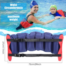 Inflatable Swim Belt Pool Flotation Belt Portable Waist Floatation Belt for Adults Adjustable Floating Belt Swimming Training Aid Waist Belt with Buckle and Rope for Swimming Beginner(1 Piece)