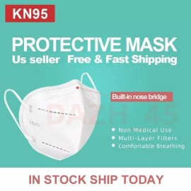 White KN95 Protective 5 Layer Face Mask BFE 95% Disposable KN95 Mask - 50 PCS