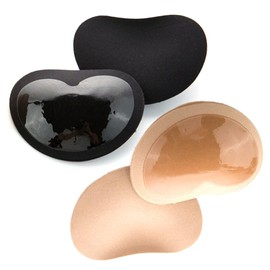 [LUYING] シリコンパッド 2組 胸 レディーズ シリコン ブラ 綿 女装 シリコンブラ 水着 コットンブラジャー 下着 バスト 挿入パッド 厚 バストアップ 盛れる バストパッド 挿入 厚 バストアップ 盛れる ，取り外し可能 簡易着用 洗濯可能 レディーズ (ブラック+肌色)