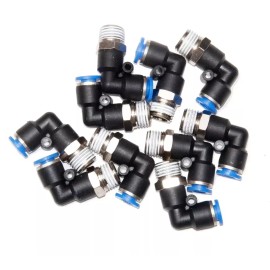 JXPC 50 Pneumatic Elbow 1/4" Tube x 1/8" Male NPT Air push to connect  fitting Swivel