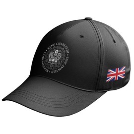 Purple Print House Kings Coronation Baseball Cap King Charles III Emblem Mens Union Jack 2023 Hat, One Size, Navy