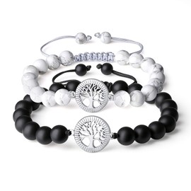 COAI Unisex Partner Gemstone Bracelet with Tree of Life Charm, Gemstone