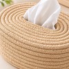 Woven Tissue Box Cover for Home Decor – Oval Textured