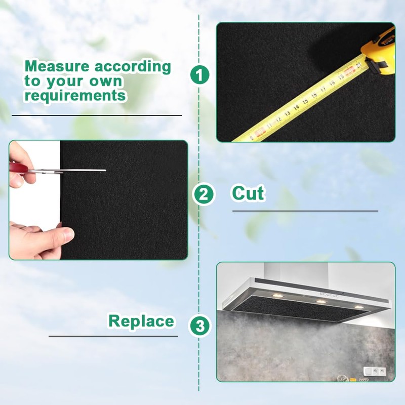 Inkurie Cut to Fit Activated Carbon Filter Sheet, 48x16'' Charcoal