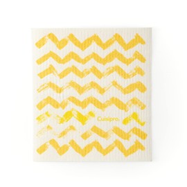 Cuisipro All Purpose Eco-Cloth Sponge Cloth, Yellow Zig Zag/Pineapple, Set of 2