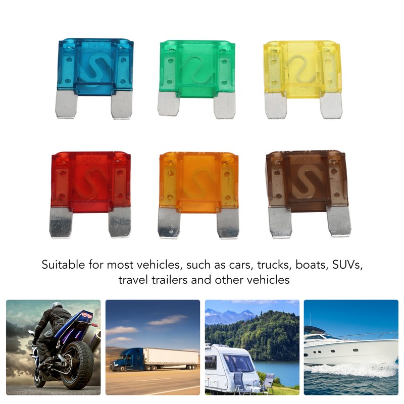24Pcs Automotive Fuse Assortment Kit with Storage Box Zinc Alloy
