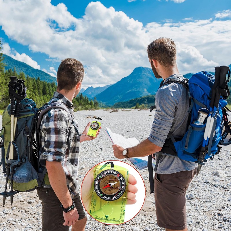 Navigation Compass, Orienteering Compass, Multifunctional Magnetic Hiking Compass with Adjustable