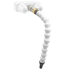 RecPro RV Exterior Faucet Hot/Cold | High Pressure Sprayer | Metal | Optional Flex Spout | RV Exterior Shower Faucet | RV Exterior Sprayer Faucet (with Flex Spout, White)