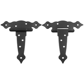 Set of 2 ZONADAH Garden Shed Door Hinge Heavy Duty Strap T Hinge 127mm/5" Rustproof T Hinges Gate Door Barn Forged with Screws for Gates, Sheds, Doors, Windows