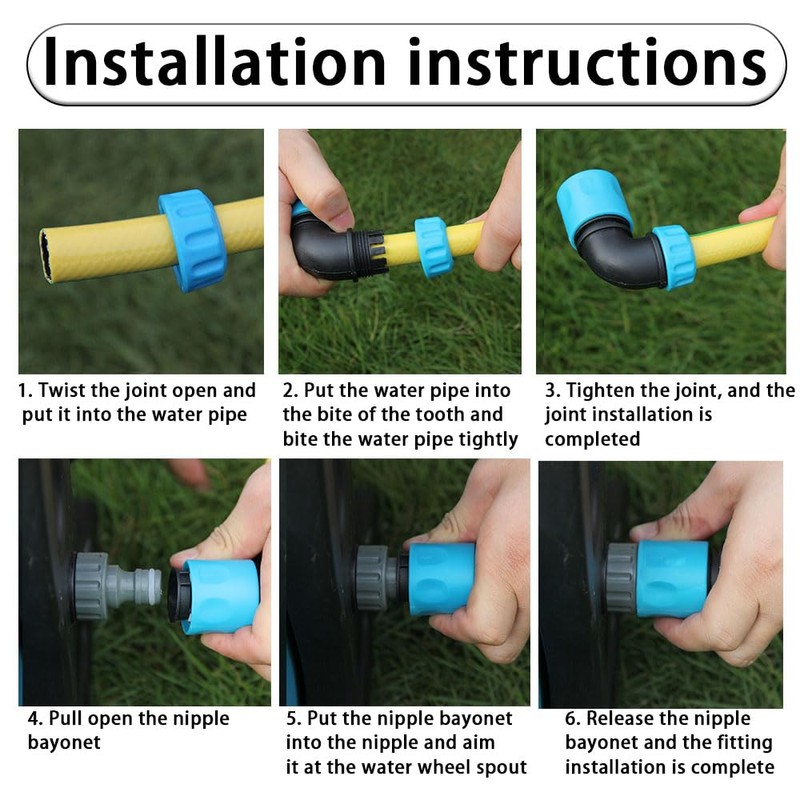 Garden Hose Quick Coupling Angle Adapter, 1/2 Inch Hose Connection
