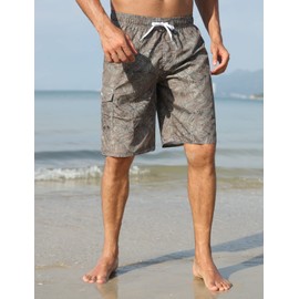 Nonwe - Traje de baño para hombre Verano Vacaciones Bermudas de playa Secado rápido Diseño de rayas, Gray-229, 28