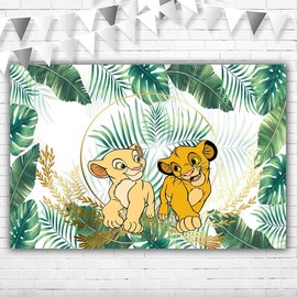 Lion King Backdrops for Baby Showers 5x3ft Jungle Safari Lion King Happy Birthday Background for Boys and Girls Vinyl Theme Backdrop Banner 1st 2nd Birthday Decor