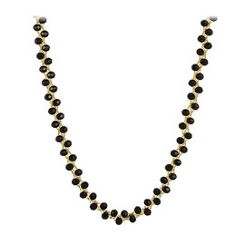 Aleasha Black Beaded Choker Crystal Necklace Gold Plated Choker Necklace for Women Wedding Party Jewelry Gifts
