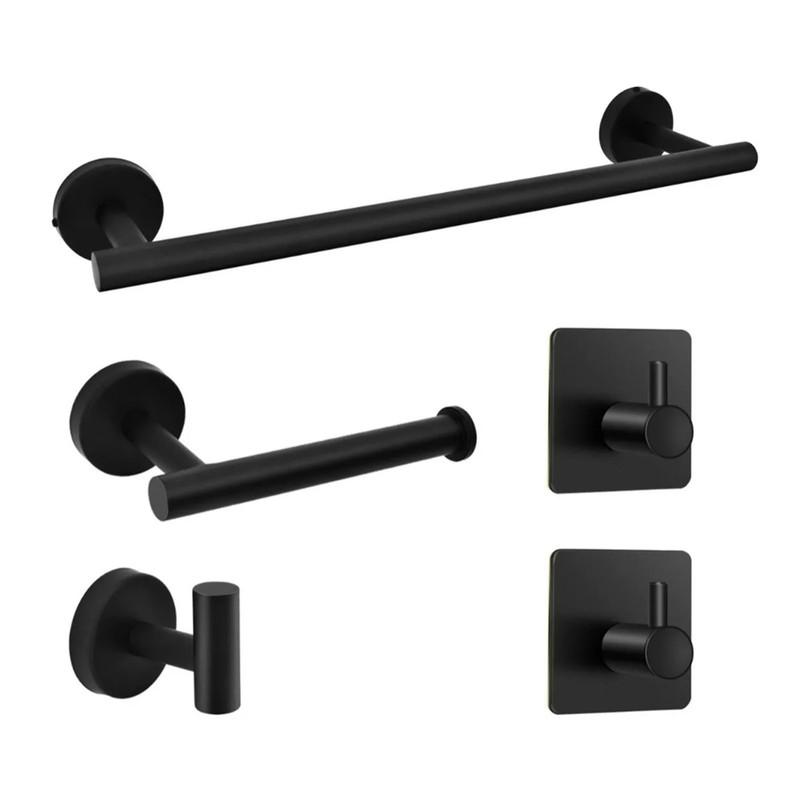 5 Pieces Bathroom Hardware Accessories Set Towel Rack Paper Holder