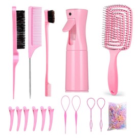 16 Pcs Kit Profesional De Peines Y Cepillos Para Cabello,Juego Completo Para Estilizar Y Herramientas Para Peinado,Ideal Para Mujeres, Hombres, Niños