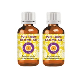 Deve Herbes Pure Tagete Essential Oil (Tagetes minuta) Steam Distilled (Pack of Two) 100ml X 2 (6.76 oz)