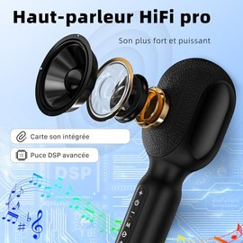 Microfono Karaoke Bluetooth SingFree, 5 en 1 Micrófono Inalámbrico con Bocina y Luz para Cantar Fiesta, Mic Multiproposito para Niño Adulto Regalo, Co