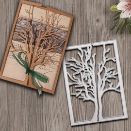 Split Tree Frame Metal Die Cuts, Split Tree Frame Metal Cutting Dies Cut Stencils Card Paper Craft DIY Template Metal Cutting Dies Album Embossing Paper Dies for Card Making Scrapbooking