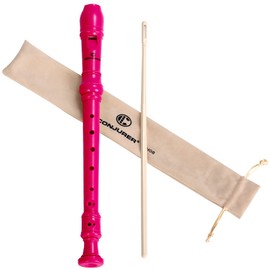 Recorder for Children Beginners Soprano Recorder German Fingering Made of Removable ABS Resin Plastic, 8-Hole Flute for Adults, Recorder with Cleaning Pen and Instruction Manual (English language not guaranteed), Pink