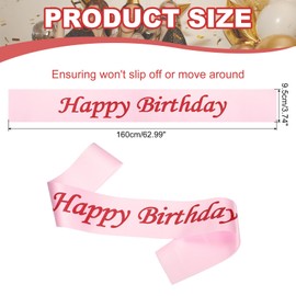 PATIKIL Birthday Girls Sash, Birthday Sash for Women Satin Queen Princess Sash Party Decorations for Party Gifts Favors, Pink