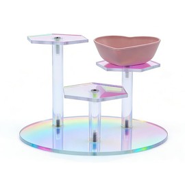 Axolotl Hammock Acrylic Aquarium Wall Stand with Feeding Bowl, Three Platforms, Colorful, Suitable for Axolotl, Salamander, Salamander,