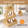 JANSNIMEN 3 Tier Bamboo Fruit Basket, Fruit Basket for Kitchen