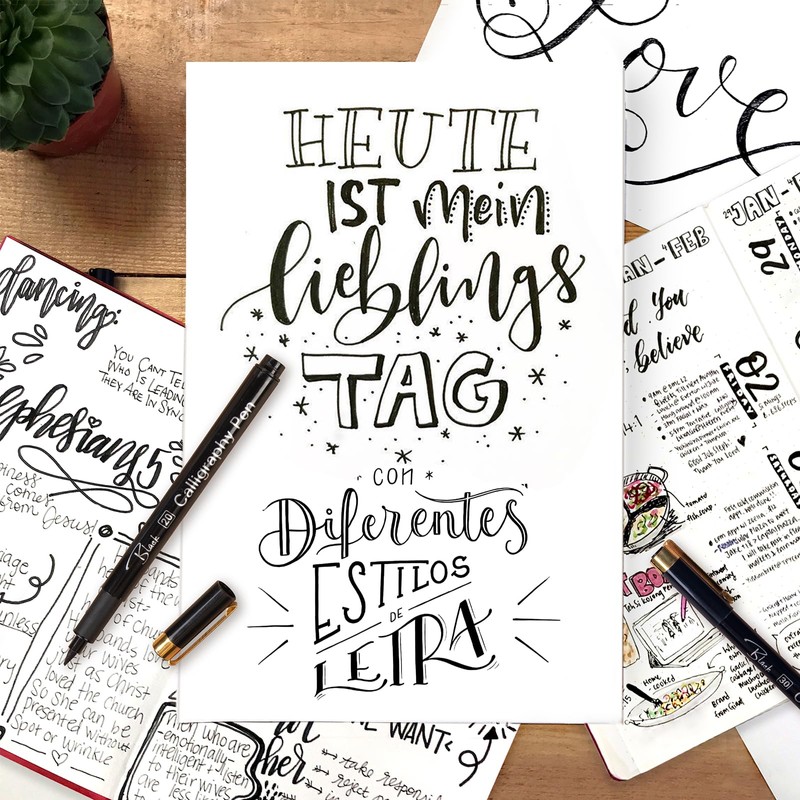 APOGO Hand Lettering Calligraphy Pens: 12 Black Calligraphy Hand Lettering