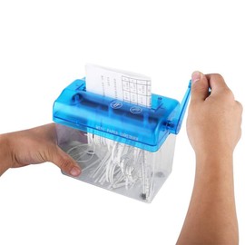 Cocoarm Handbuch Papier Shredder Handkurbel Dokument Shredder Mini Paper Dokumente für Home Office School mit 4 Anti-Rutschmatten Faltbarer Griff ohne Strom Benötigt (Green)