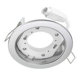 ledscom.de RUBA Recessed Ceiling Light Matt Stainless Steel Round 107 mm Diameter 1x GX53 Max. 25 W