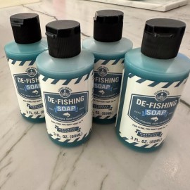 De-fishing Soap. 4 x 3 oz bottles.  Not just fish stink.
